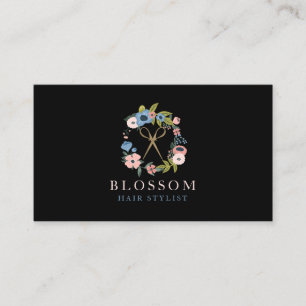 Guld Saxor Blommigt Utandningsluft Logotyp Steilis Visitkort