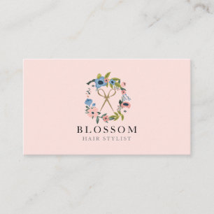 Guld Saxor Blommigt Utandningsluft Logotyp Steilis Visitkort