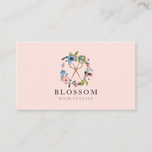 Guld Saxor Blommigt Utandningsluft Logotyp Steilis Visitkort (Framsida)