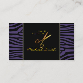 Guld Saxors Hair Stylist Modern Zebra Skin #58 Visitkort