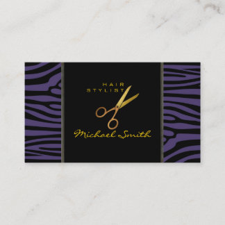 Guld Saxors Hair Stylist Modern Zebra Skin #59 Visitkort