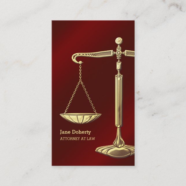 Guld Scales | Red Attorney Law Visitkort (Framsida)