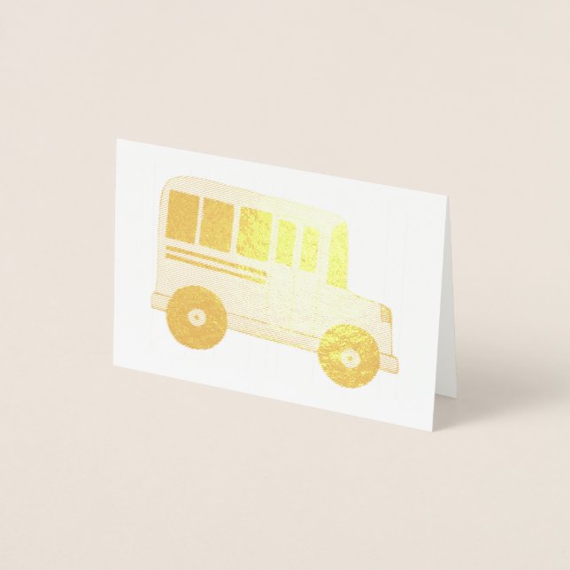 Guld School Buss Driver Lärare Education Folierat Kort (Framsida)