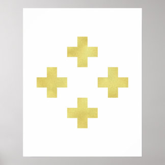 Guld schweiziska kor-konst Skriva Modern minimalis Poster