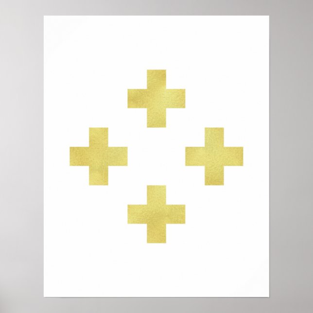 Guld schweiziska kor-konst Skriva Modern minimalis Poster (Framsidan)