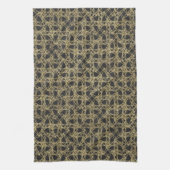 Guld Scratch Gyllene Modern Glamour Unik Elegans Kökshandduk (Vertikal)