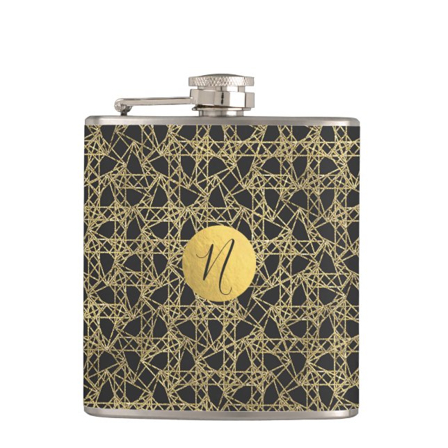 Guld Scratch Gyllene Modern Glamour Unik Monogram Fickplunta (Framsidan)