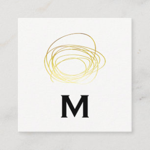 Guld Scribble/Monogram Fyrkantigt Visitkort