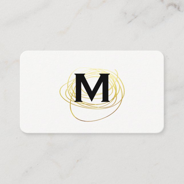 Guld Scribble/Monogram Visitkort (Framsida)