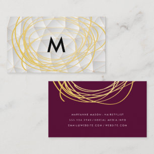 Guld Scribbles Modern geometri Visitkort
