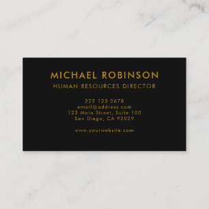 Guld Script Black Minimalist Modern Professionell Visitkort