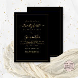Guld Script Gräns 21:a födelsedag, Party Black Inbjudningar<br><div class="desc">Guld Script Gräns 21:a födelsedag, Party Black. Tillgänglig digitalt eller utskriven. En minimalistisk modern textdesign i klasssvart och guld för er tjugoförsta text, som är fullt anpassade, med en enda rad gräns. Ändra ord efter behov och du kan också ändra text och färg i bakgrunden samt göra fler om du...</div>