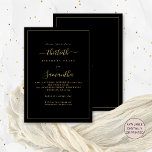 Guld Script Gräns 30års födelsedag Party Black Inbjudningar<br><div class="desc">Elegant Guld skript Gräns 30års födelsedag Party Black. Tillgänglig digitalt eller utskriven. En minimalistisk modern textdesign för din trettionde i klassens svarta och guld, som är helt anpassade, med en enda rad gräns. Ändra ord efter behov och du kan också ändra text och färg i bakgrunden samt göra fler om...</div>