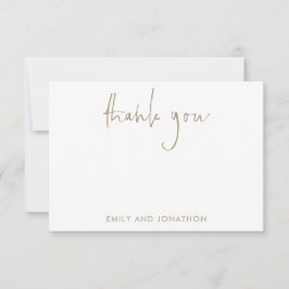 Guld Script Namn 5 Foton Bröllop Tack Anteckningskort