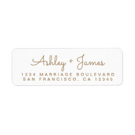 Guld Script Namn Bröllop Returadress Etikett