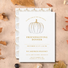 Guld Script Pumpkin Thanksgiving Friendsgiving Inbjudningar