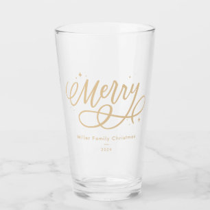Guld Script Sparkly Bubely Merry Helgdag Gift Glaskopp