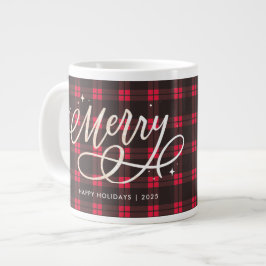 Guld Script Sparkly Merry Helgdag Play Photo Gift Jumbo Mugg