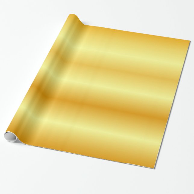 Guld Se Elegant Modern Golden Gift Glossy Presentpapper (Utrullad)