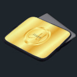 Guld Se Eleganten Modern Monogramme-Trendiget Laptop Fodral<br><div class="desc">Guld Elegant Modern Monogrammed Trendig Template Electronics Bag/Laptop sleeve.</div>