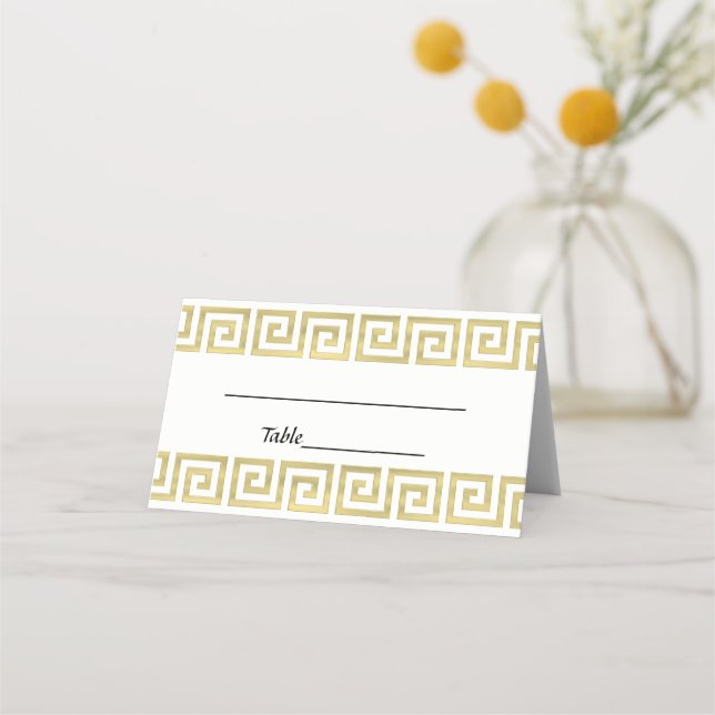 Guld Se grekiska Nyckel Meander S Gräns #3 Placeringskort (Baksida)