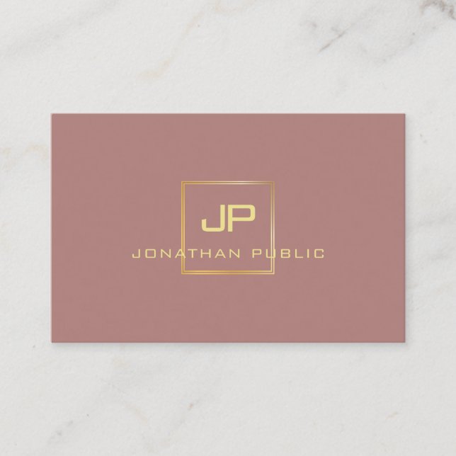 Guld Se Monogram Professionell Modern Elegant Visitkort (Framsida)