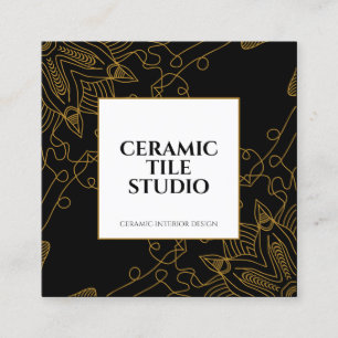Guld Seamless Mosaic mandala Fyrkantigt Visitkort