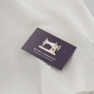 Guld Seamstress Kläder Lila Maskin Visitkort