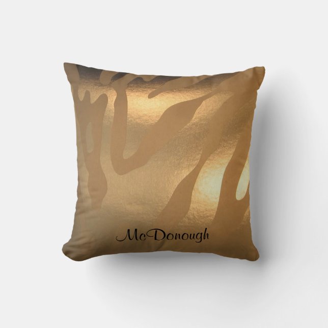 Guld- sebrarandmönster kudde (Framsida)