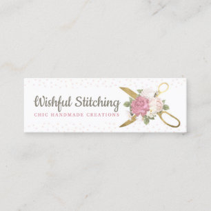 Guld Seisses Shabby Blommigt Social Media Mini Visitkort