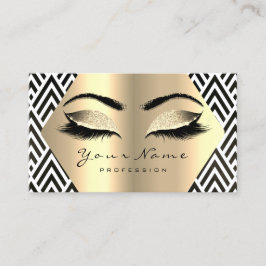 Guld Sepia Glitter Makeup Artist Lash Black White Visitkort