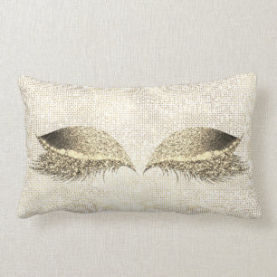 Guld Sepia Glitter White Glam Maka Guld Sequin Lumbarkudde