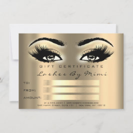 Guld Sepia Lash Makeup Artist Certificate Gift Inbjudningar