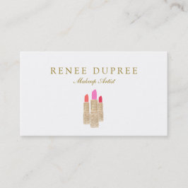 Guld Sequin Lipstick Makeup Artist Beauty Salon Visitkort