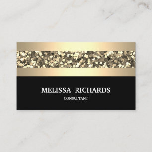 Guld Sequin med modern Snyggt svart Visitkort