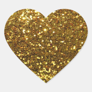 Guld Sequins Glitz Heart Shape Kuvert Seals Hjärtformat Klistermärke