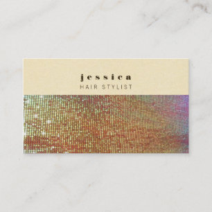 Guld Sequins Mesh Mod Hair Stylist Card Tidsbeställning Kort