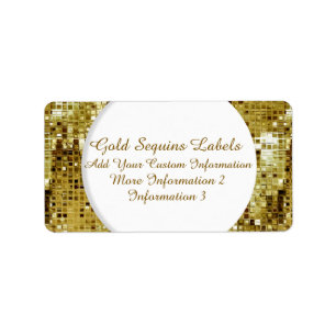 Guld Sequins Returetiketter Adressetikett