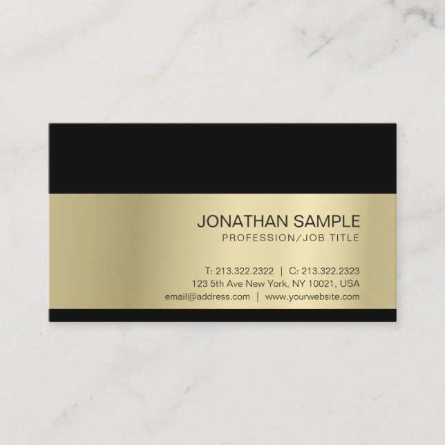 Guld ser elegant modern professionell kreativ visitkort (Framsida)