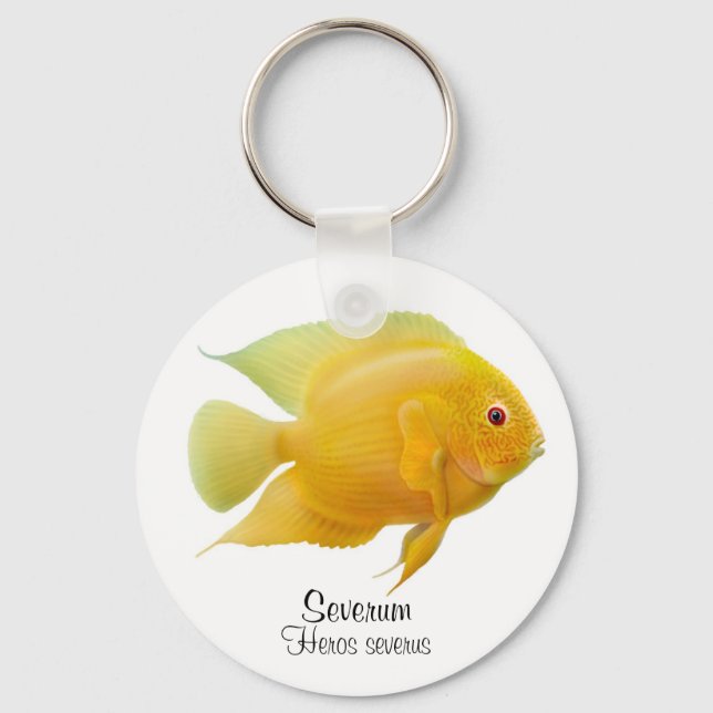 Guld Severum Cichlid Keychain Nyckelring (Framsida)