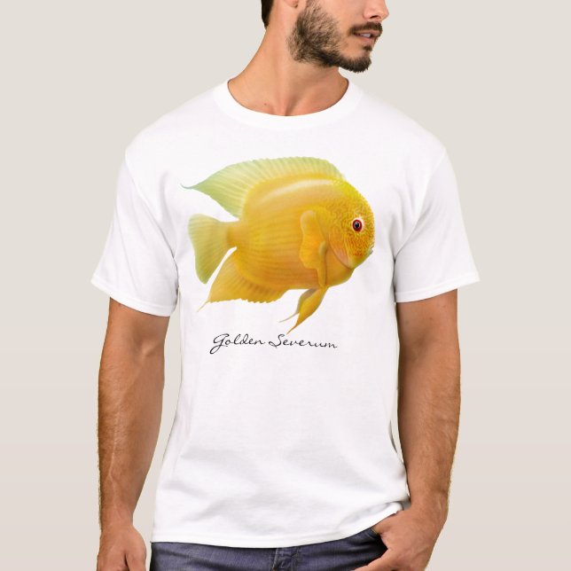 Guld- Severum CichlidT-tröja T-shirt (Framsida)