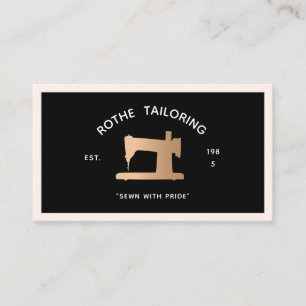 Guld Sewing Maskin Tailor eller Seamstress Black Visitkort