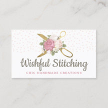 Guld Sewing Scissors & Shabby chic Blommigt Ro