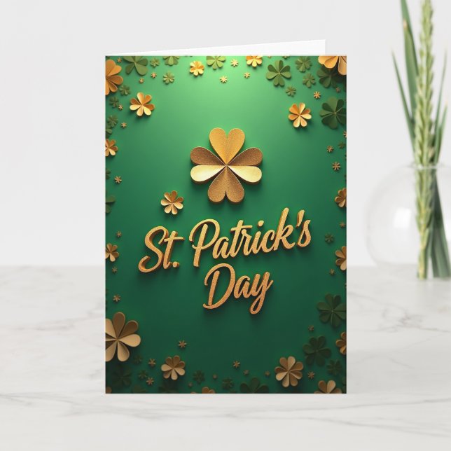 Guld Shamrock Mönsterkort Kort (Framsida)