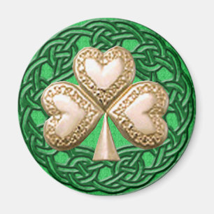 Guld Shamrock on Celtic Knots Magnet