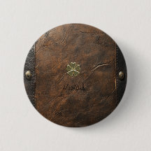 Guld Shamrock St.Patrick's Day,Brown Leather