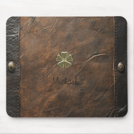 Guld Shamrock St.Patrick's Day,Brown Leather Musmatta