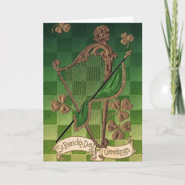 Guld- Shamrocks - kort (Framsida)