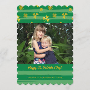 Guld Shamrocks Photo St. Patrick's Day Card Kort