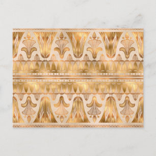 Guld Shimmer Art Deco Vykort